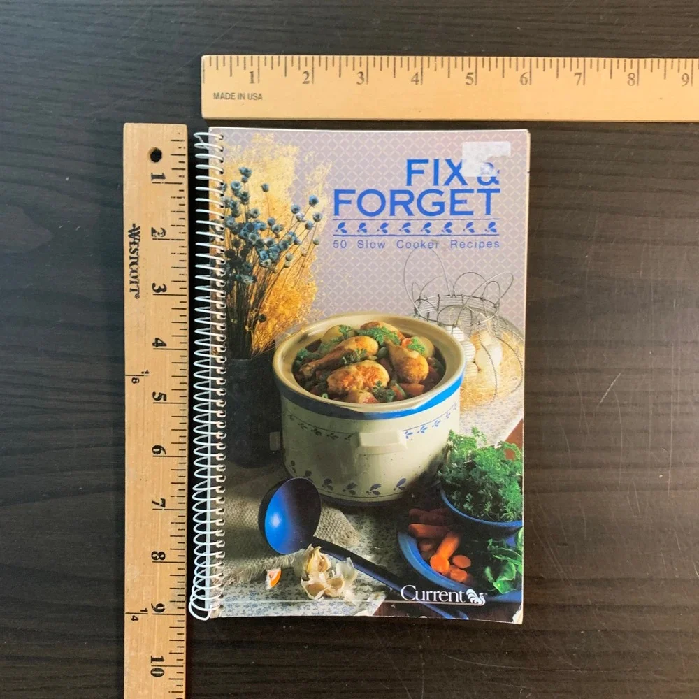 Fix & Forget 50 Slow Cooker Recipes Vintage 1989 Spiral Bound Cookbook Current‎
